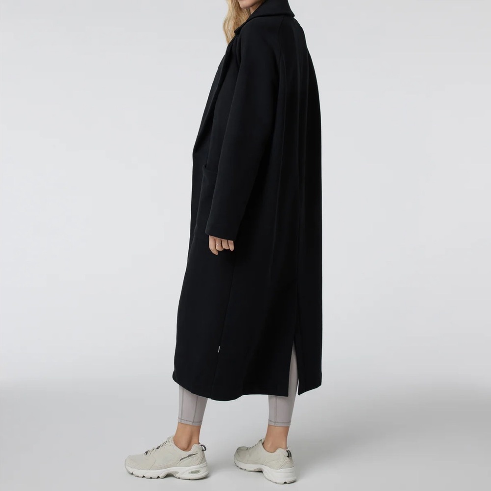 Vuori Restore Trench Coat Black Women's Longline Sz Large Lagenlook Minimalist - Picture 11 of 15